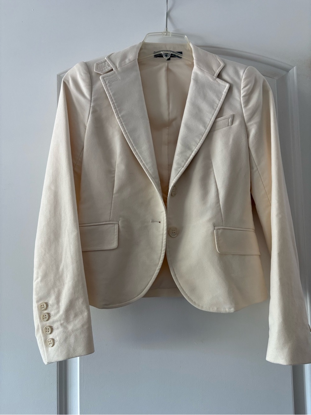 Theory - Woman’s Cream Tailored Single-Button Blazer